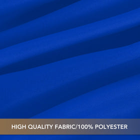 Sancua banquet setup with royal blue cloth creates cohesive event styling
