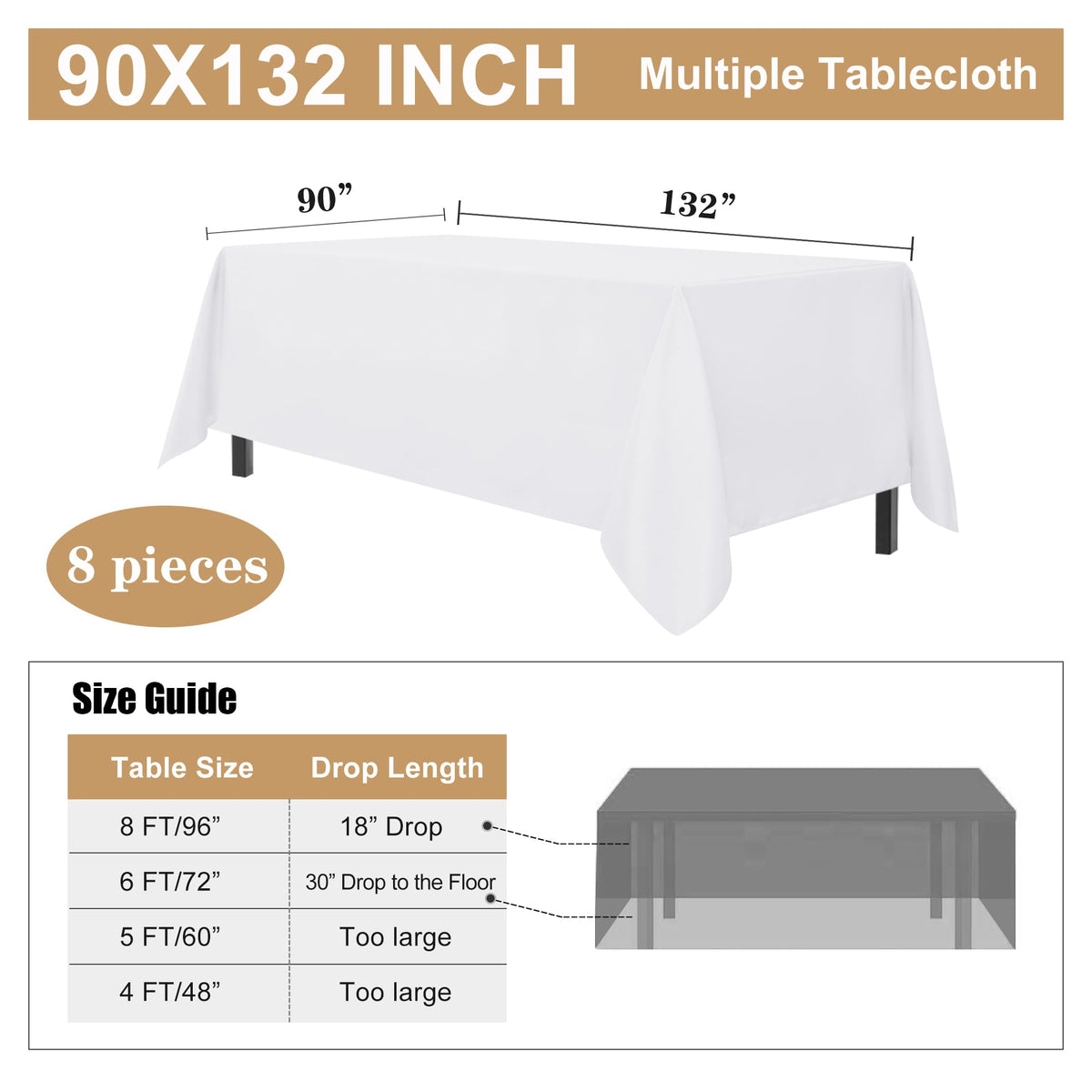 Sancua buffet setup featuring white cover over tables