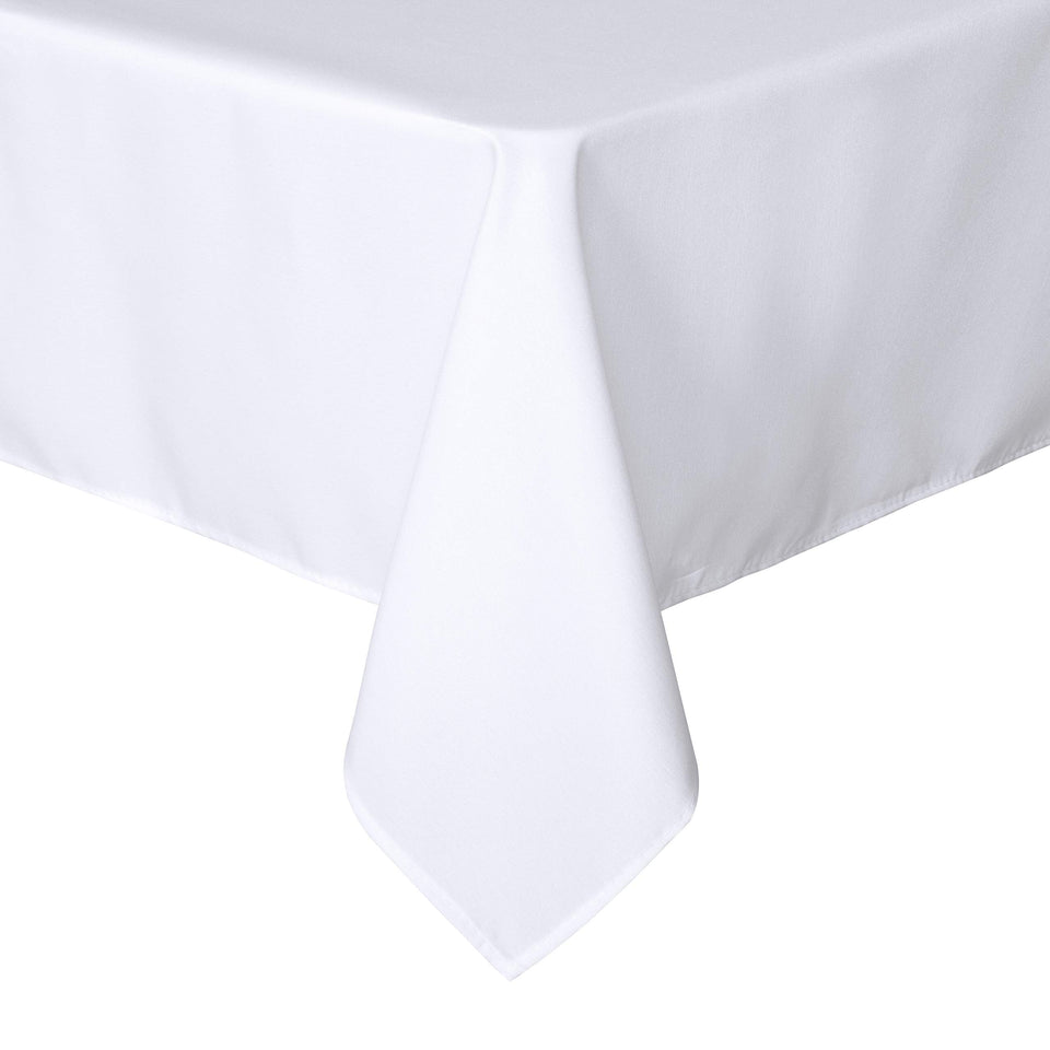 Sancua rectangle tablecloth 60x120 white flatlay for a clean, elegant dining setup