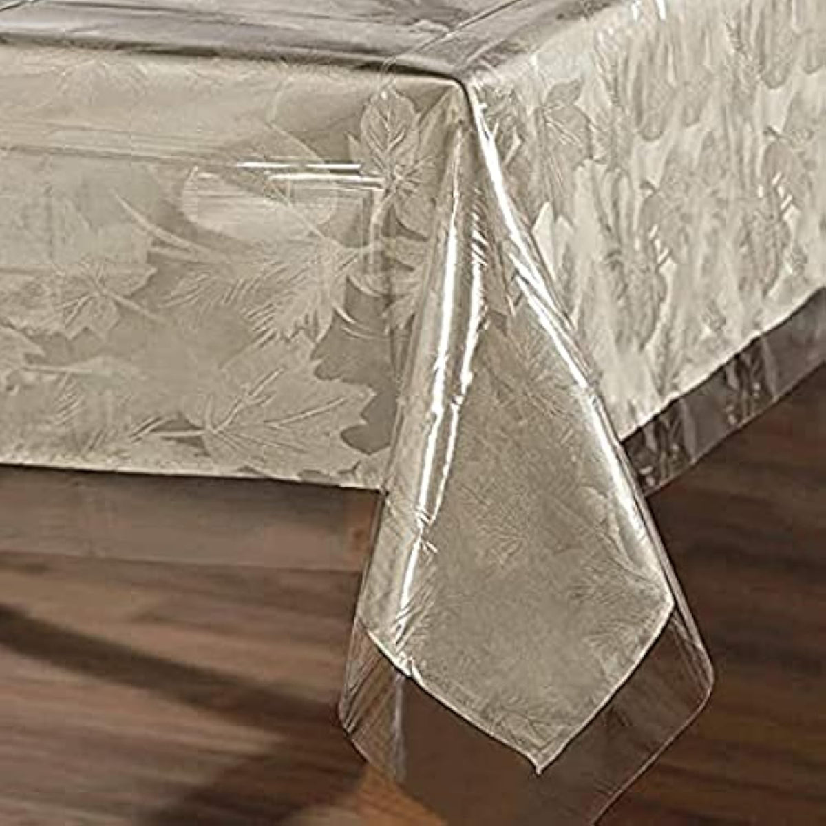 Sancua waterproof PVC tablecloth protecting surfaces from spills during meals.