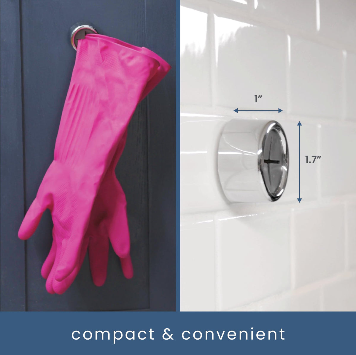 S&T INC round grey towel hook blends with modern décor.