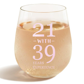 Sanjiayishui 60th birthday wine glass, 15oz capacity, ideal for celebratory toasts.