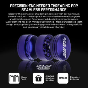 Santa Cruz Shredder 3-piece teeth close-up highlights efficient grinding.