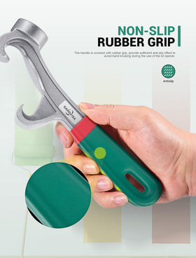 SARDVISA tool prying lid edge for quick removal on a drum