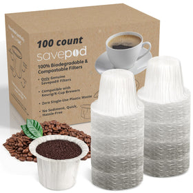 Savepod disposable filters 100-count pack ready for eco-friendly single-serve brewing