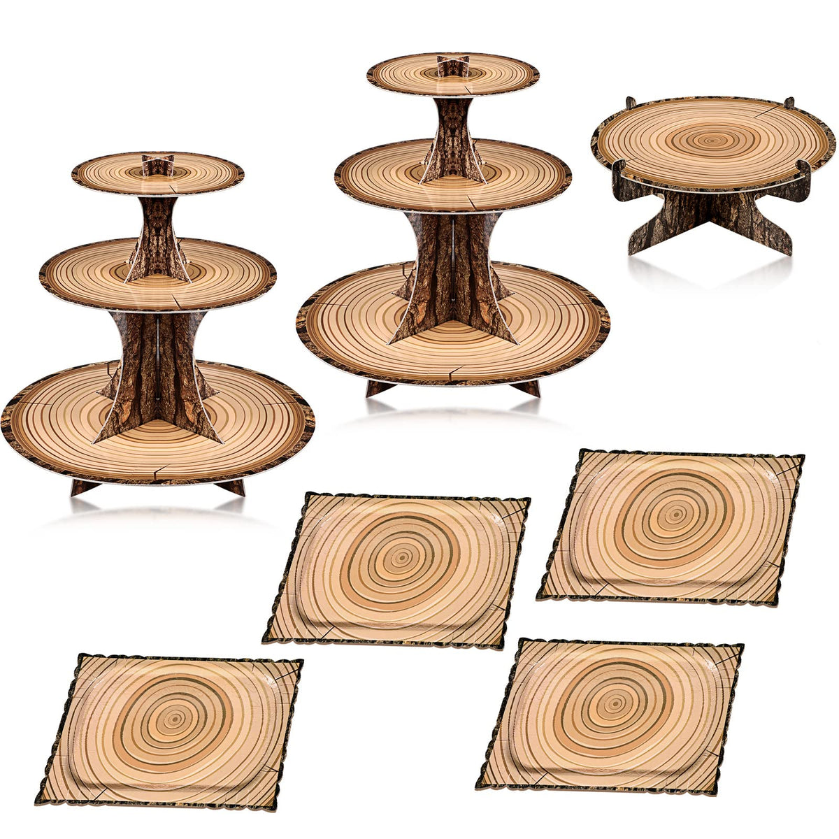 Sawysine woodland cupcake stand 3-tier for elegant dessert display at parties.
