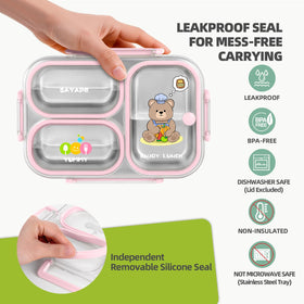 Sayape dishwasher and freezer safe bento box for easy storage