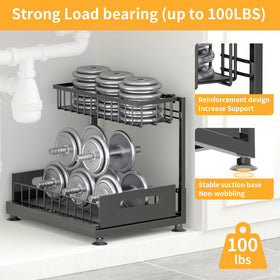 Saydear under-sink organizer rust-resistant coating for long-lasting use.