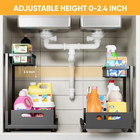 Saydear under sink organizer sliding drawer for easy bottom access.