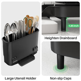 SayZH dish-drying-rack-black-finish blends with modern kitchens.