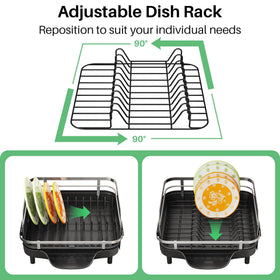 SayZH dish-drying-rack-non-slip-caps stabilize on counters.