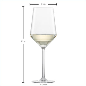 14 oz capacity shown for Sauvignon Blanc and Rosé