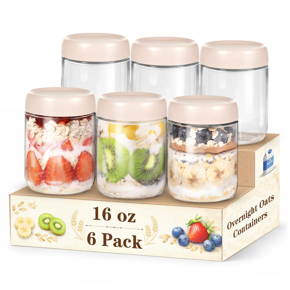SECLENT 16oz overnight oats container showcases compact portion for meal prep and portability.