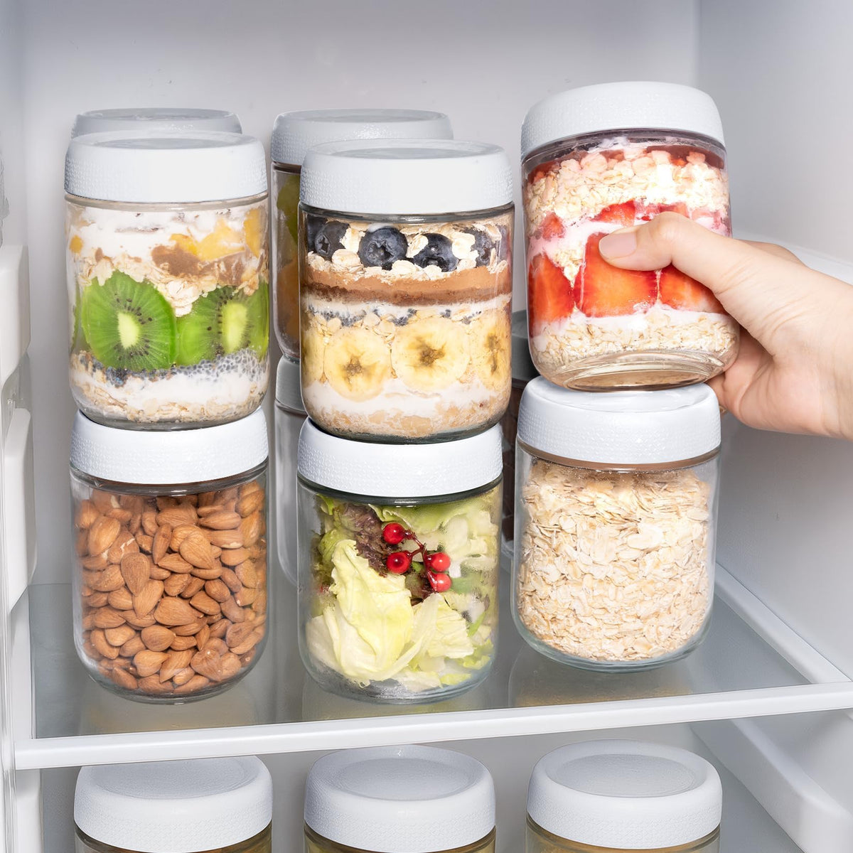 SECLENT stackable design saves fridge and shelf space