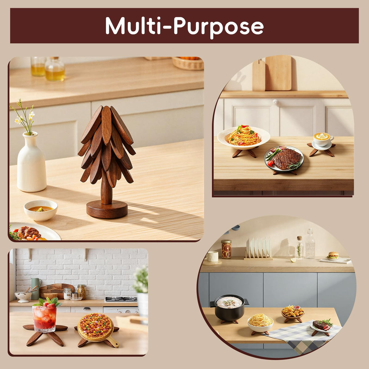 Seektik tree trivet adds decorative kitchen flair while protecting countertops