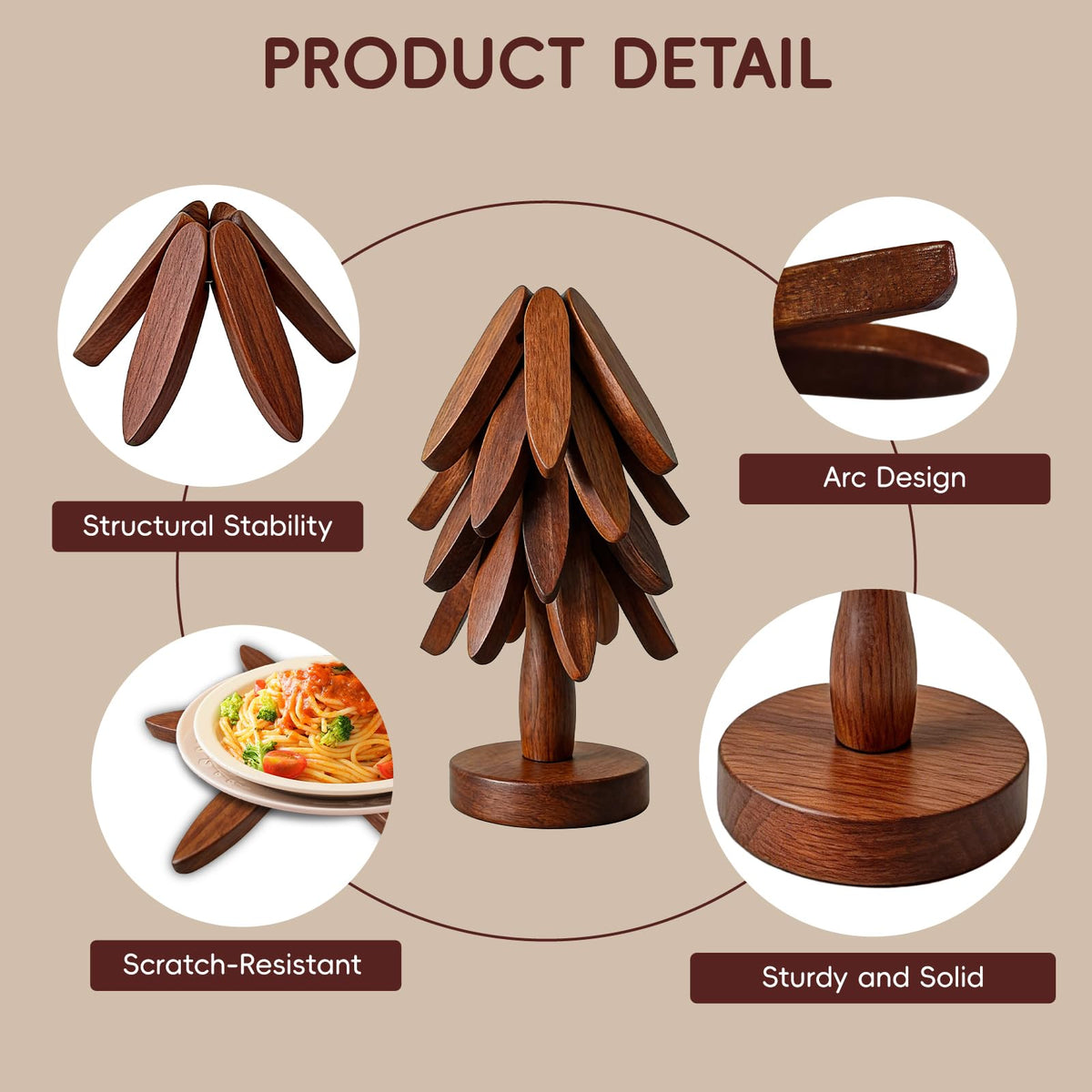 Seektik tree-trivet set folds for compact storage and quick setup