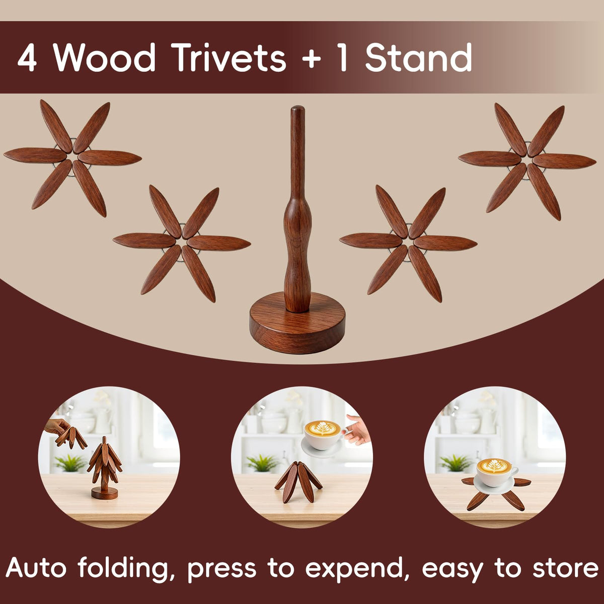 Seektik wooden trivet shields surfaces from hot pots and pans during meal prep