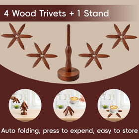 Seektik wooden trivet shields surfaces from hot pots and pans during meal prep