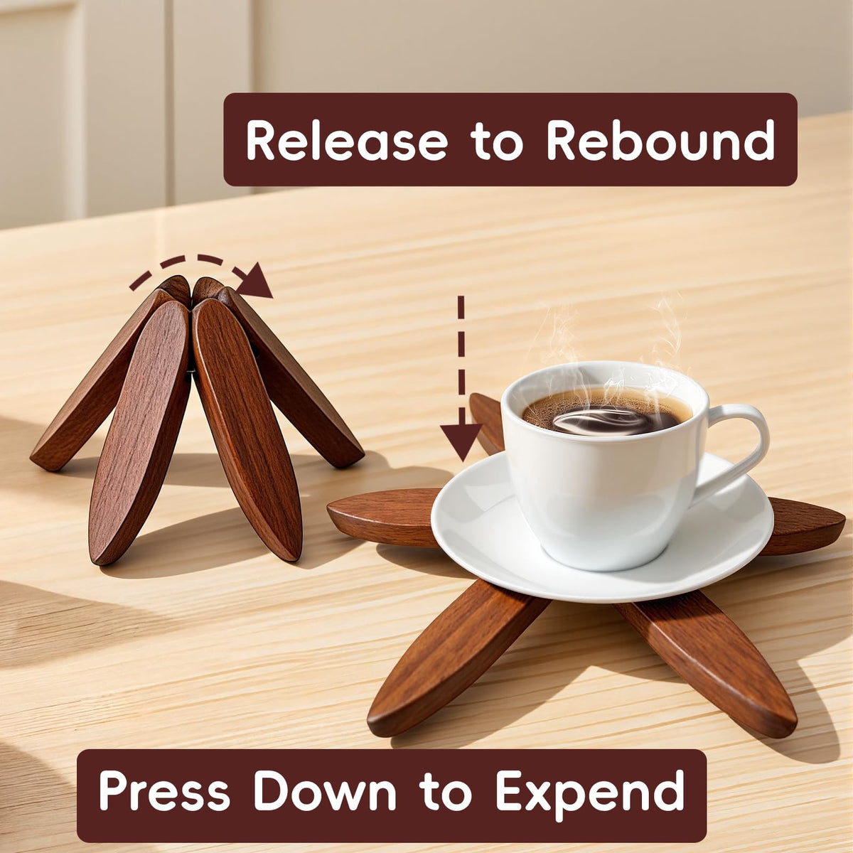 Seektik wooden trivet develops a natural patina with everyday use