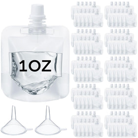 Seeloowy clear juice pouches with 30 ml capacity for mess-free serving