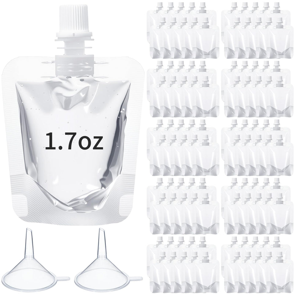 Seeloowy clear 50 ml juice pouches for mess-free party favors