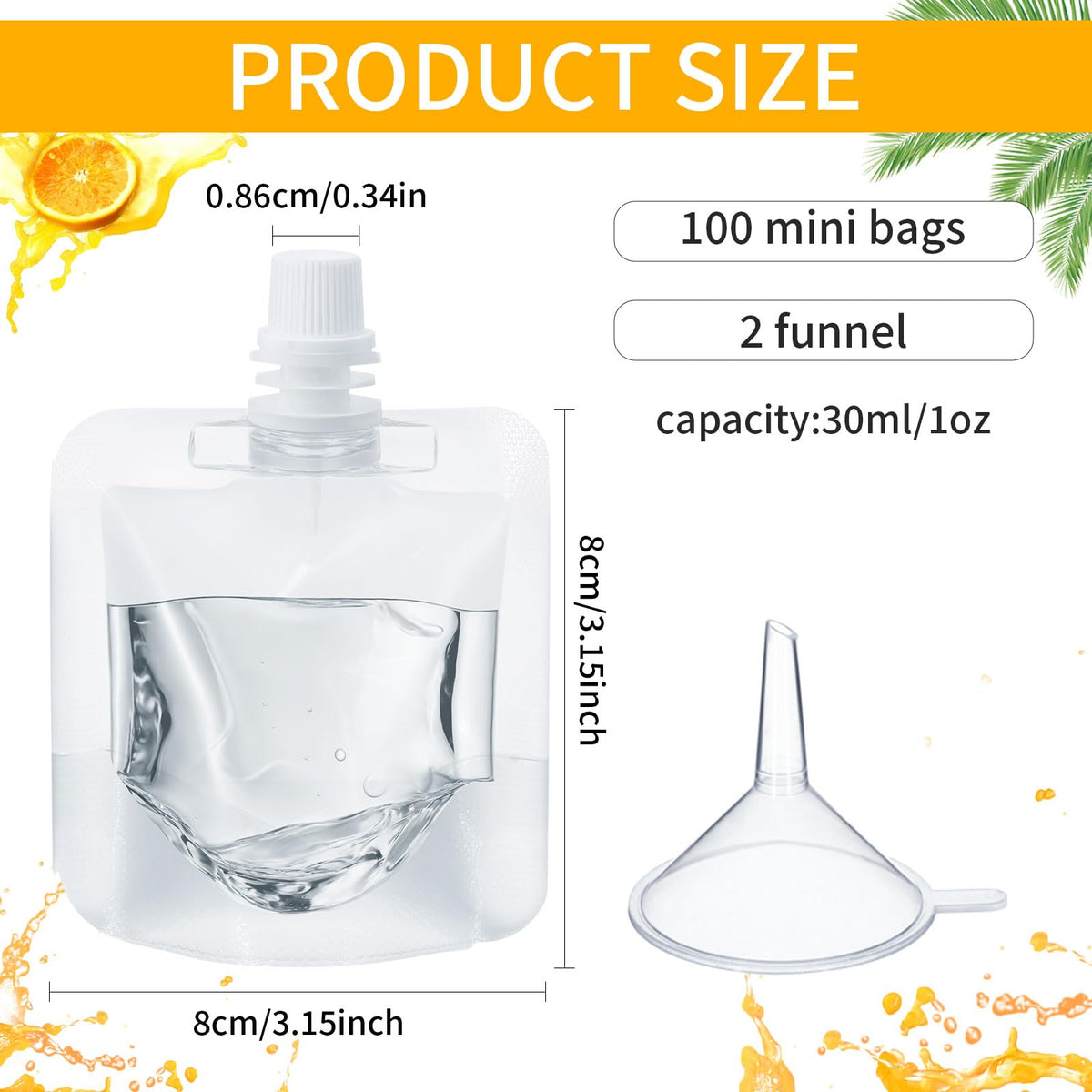 Seeloowy leak-proof bags with funnel for clean filling and secure seal