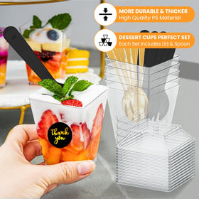 SEIION crystal-clear dessert cups showcase layered desserts attractively