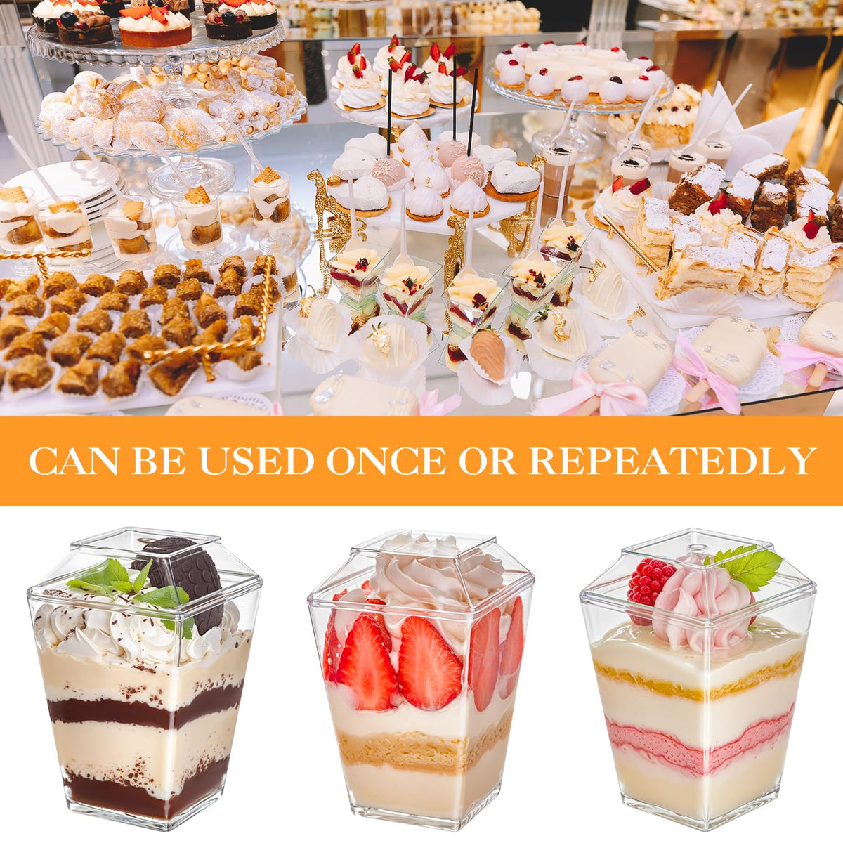SEIION party-use dessert cups 5oz ideal for weddings and catering events