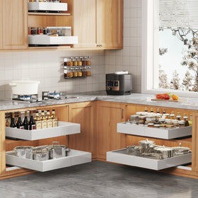 Seinloes space-maximizing design improves reach to back items in cabinet.