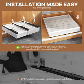Seinloes pull-out shelves maximize cabinet space and quick access