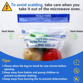 Sel Natural standard size 7.1x7.9 inch steam bags for versatile cooking.