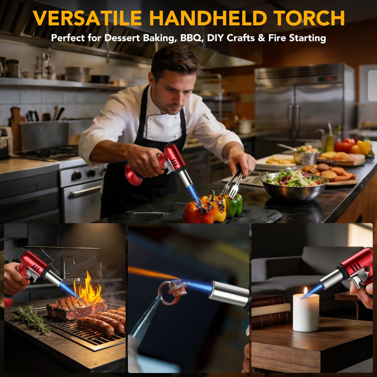 Semlos torch long nozzle resisting high temperatures for extended use.