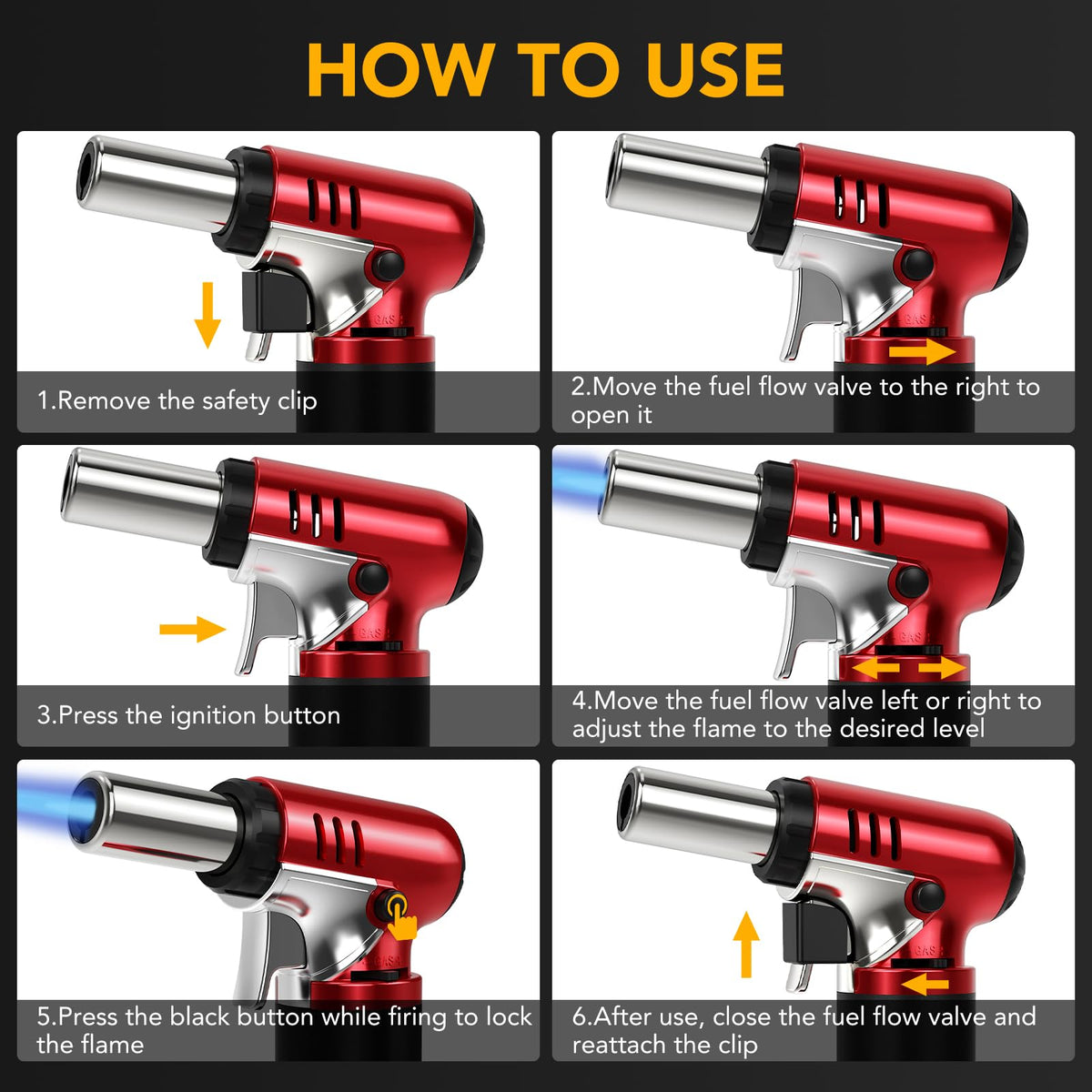 Semlos torch with broad base ensuring stable upright placement.