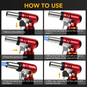 Semlos torch with broad base ensuring stable upright placement.