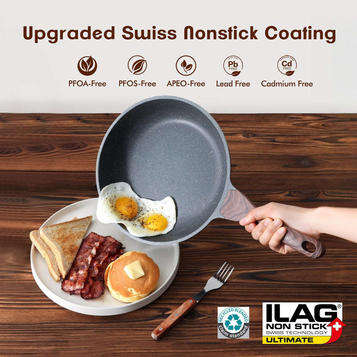 SENSARTE 11-inch granite nonstick pan ideal for sautéing vegetables