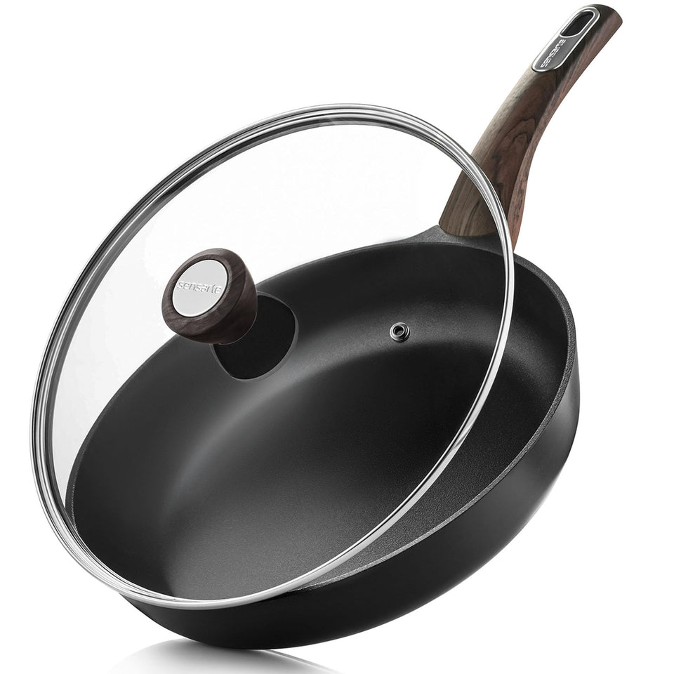 SENSARTE 8-inch pan with lid for easy cooking and cleanup.