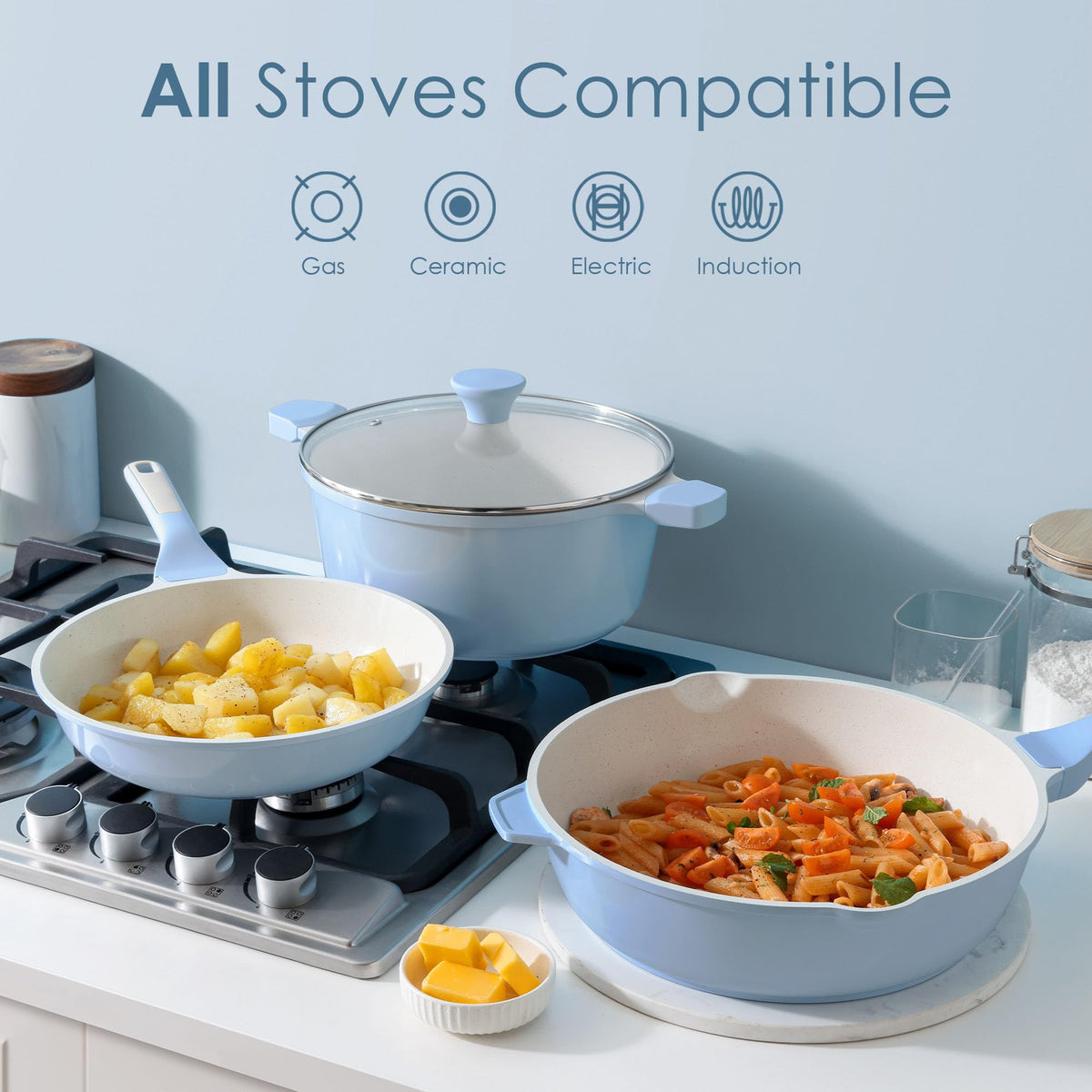 SENSARTE bakelite heat-resistant handle stays cool during cooking