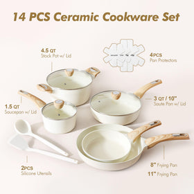 SENSARTE 10-inch sauté pan with lid for even browning and simmering