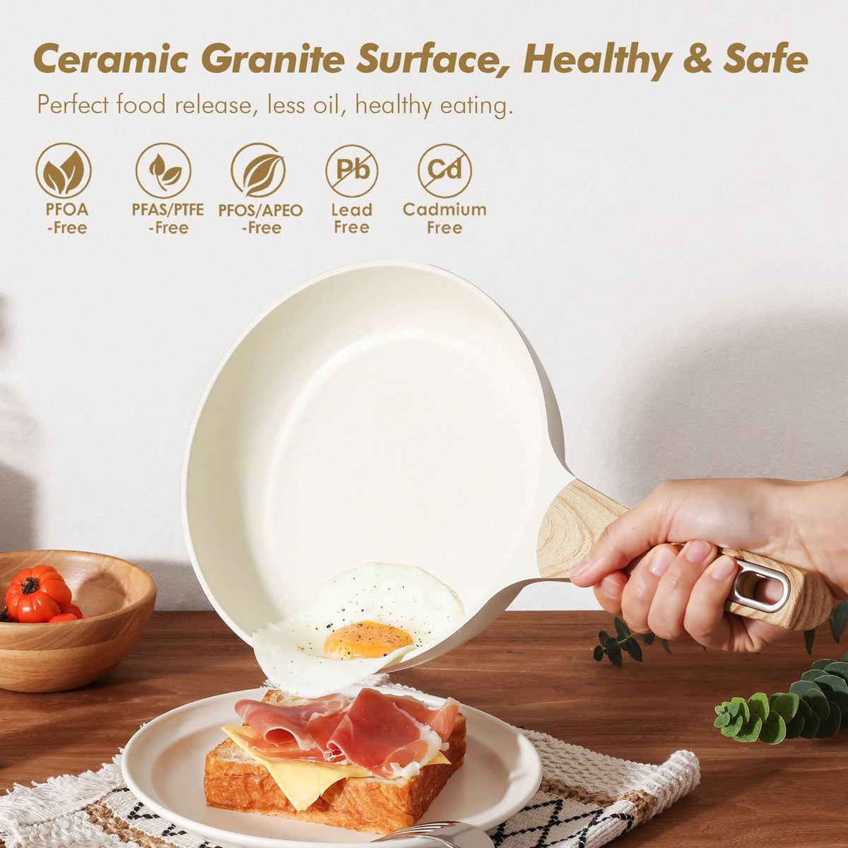 SENSARTE ceramic 11-inch frying pan with even heat for family meals