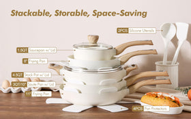 SENSARTE utensil set for safe, versatile cooking and serving