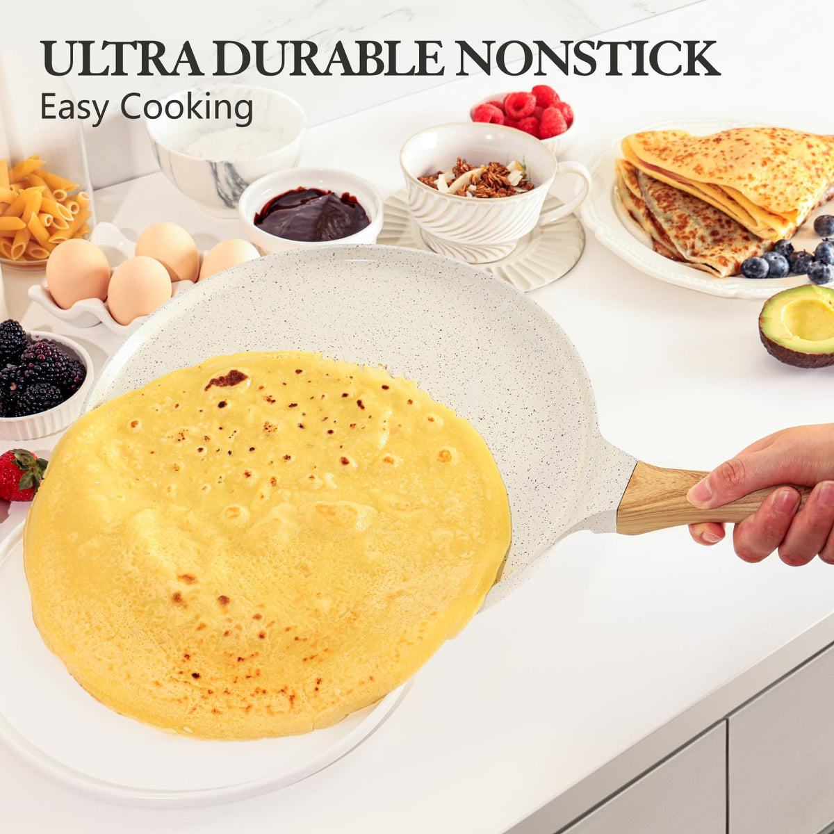 SENSARTE ceramic nonstick coating for easy release and quick cleanup