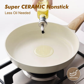SENSARTE 12.5-inch ceramic pan for versatile cooking with minimal oil.