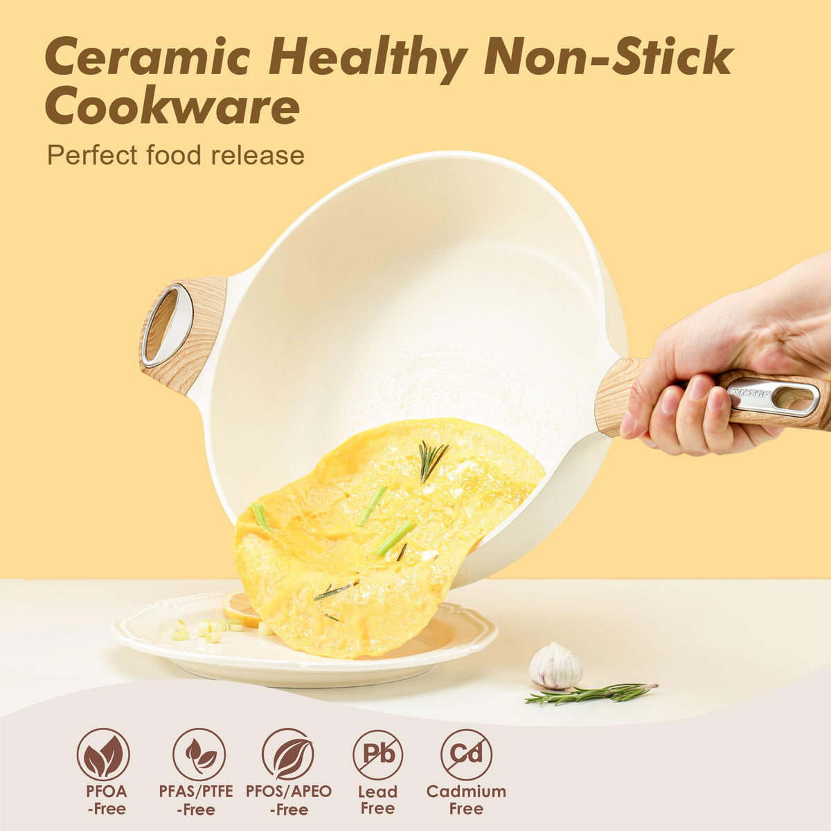 SENSARTE deep skillet 10.5 inch for sautéing and searing with even heat.
