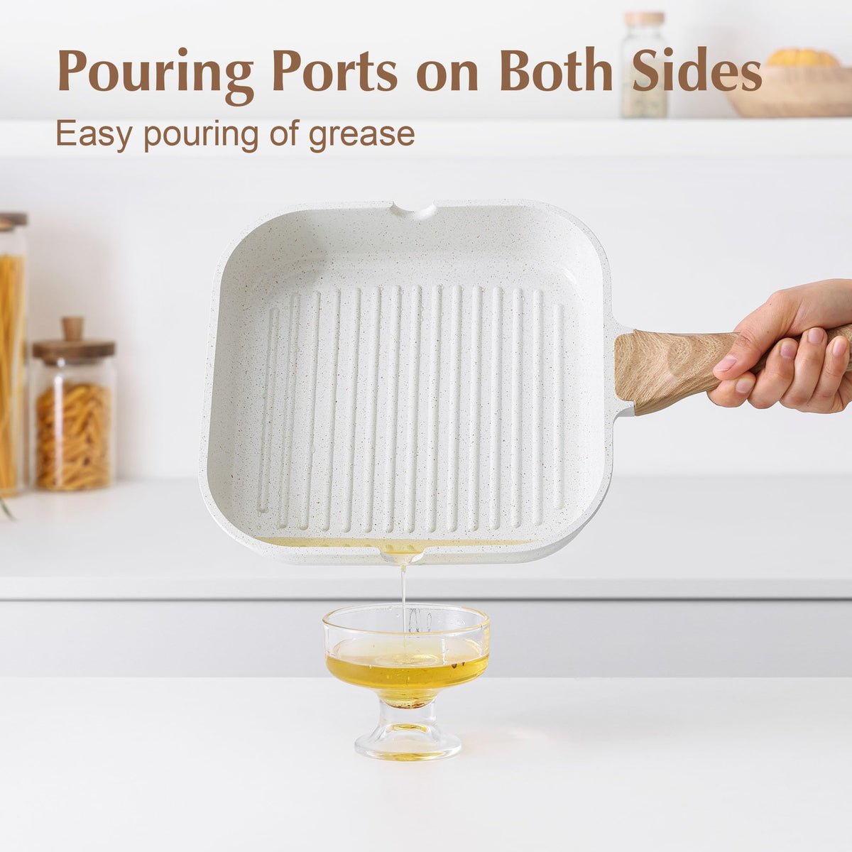 Durable die-cast aluminum body of the SENSARTE grill pan.