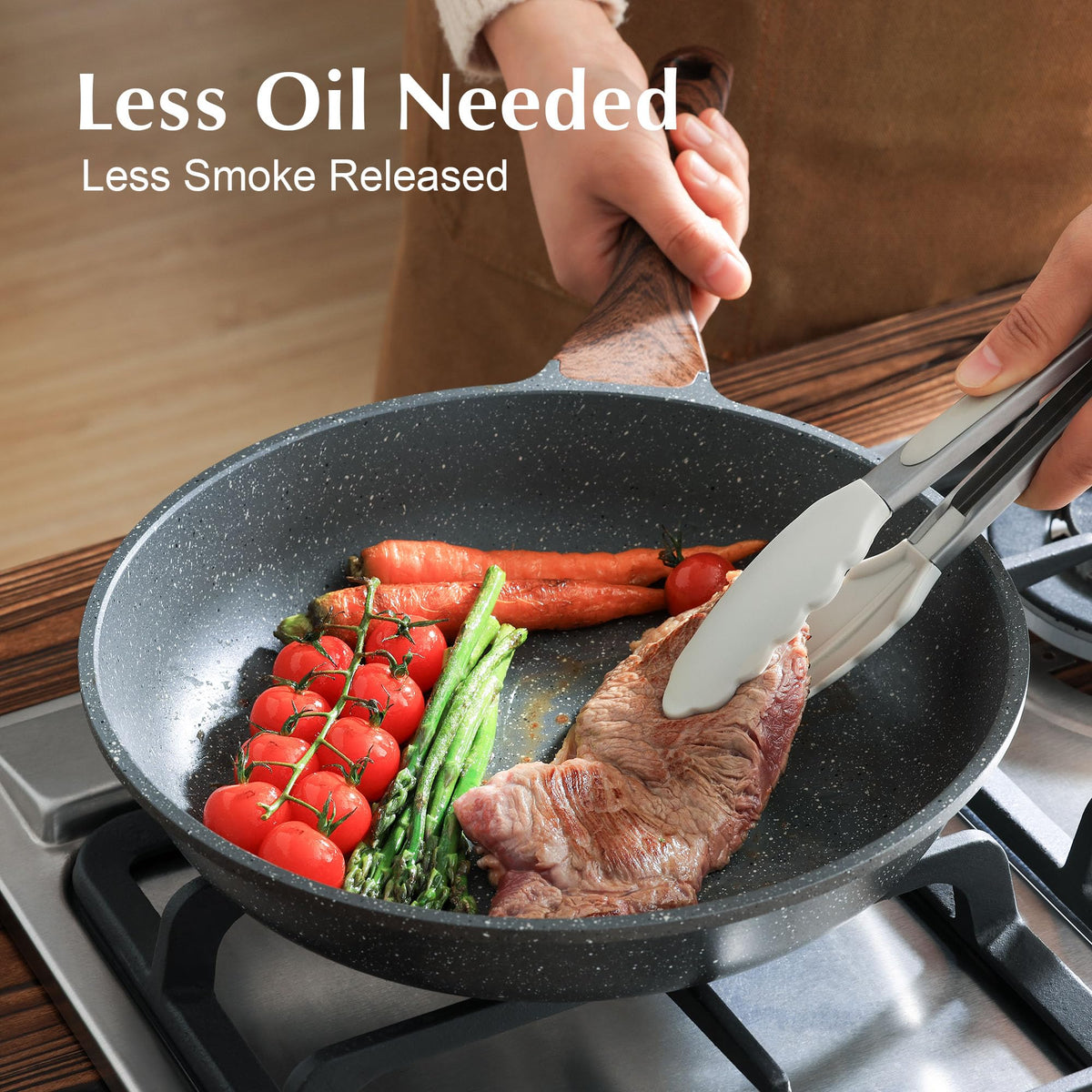 SENSARTE easy clean 8inch pan for quick cleanup