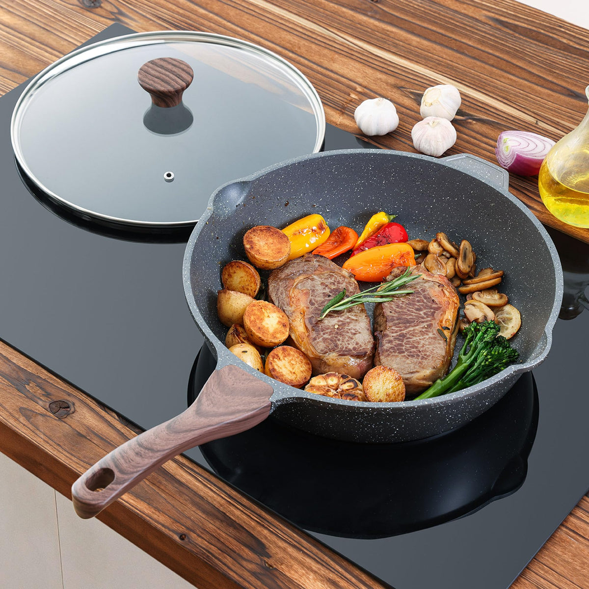 SENSARTE easy-clean nonstick skillet resists mess after busy meals.