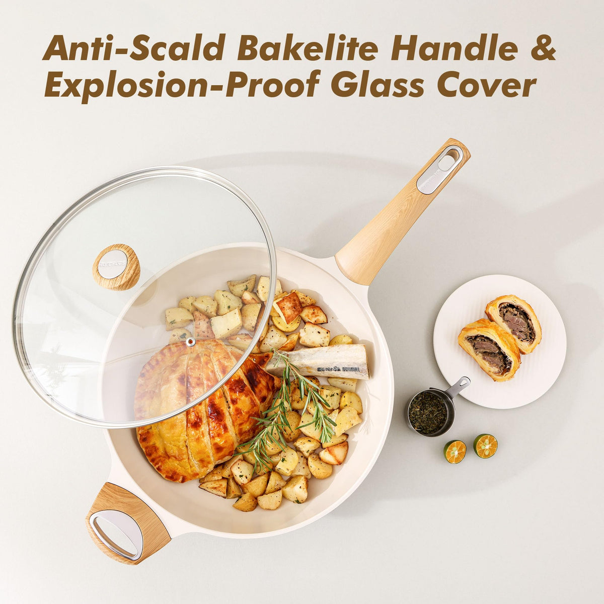 SENSARTE easy-clean nonstick surface wipes clean quickly after meals.