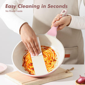 SENSARTE easy-clean, rivet-free surface simplifies cleanup after cooking.