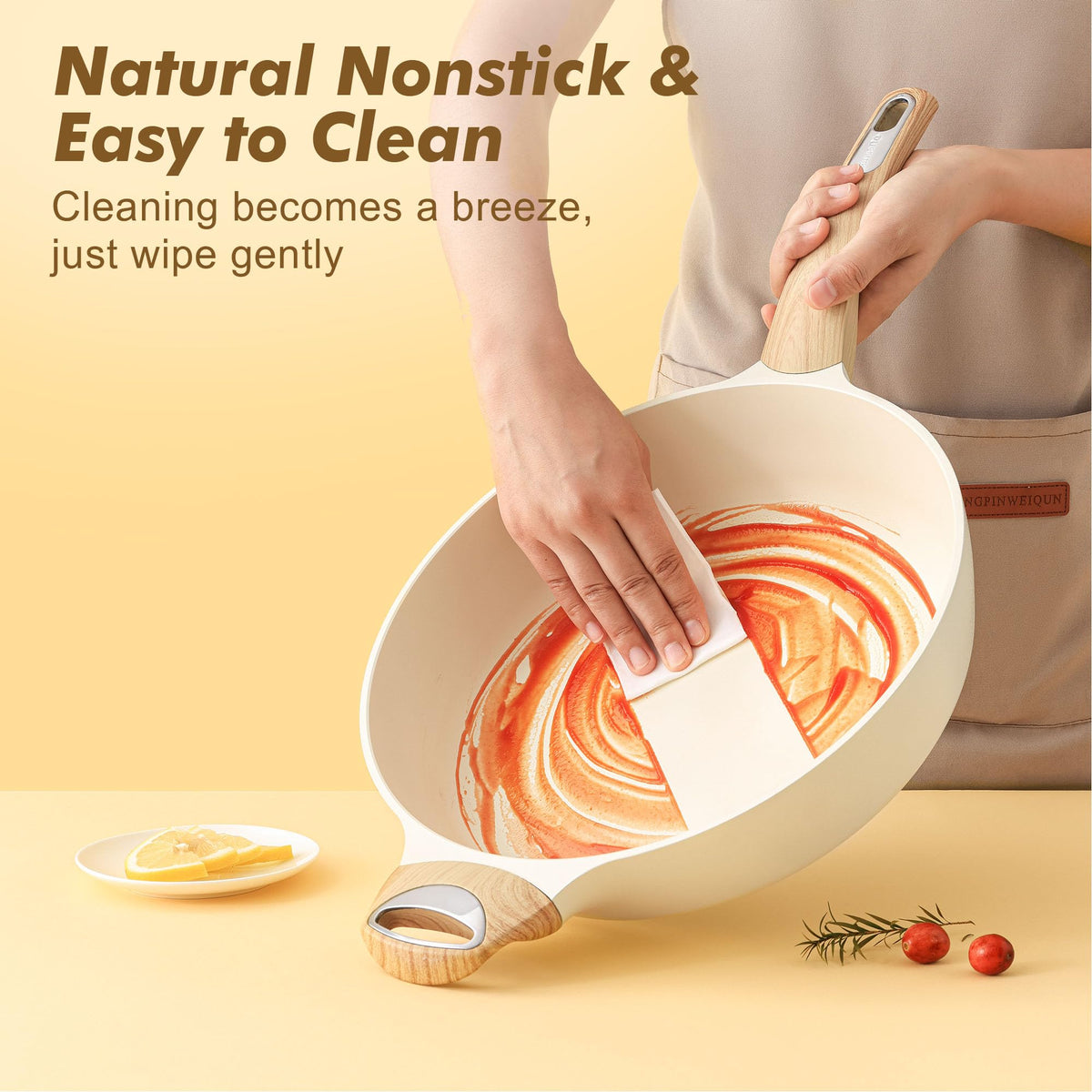 SENSARTE induction-base compatible pan heats evenly on all stovetops.