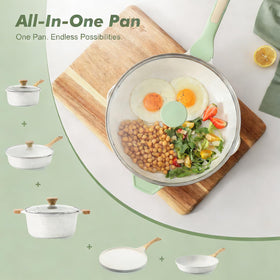 SENSARTE induction-ready base with stainless steel core, even heat distribution.